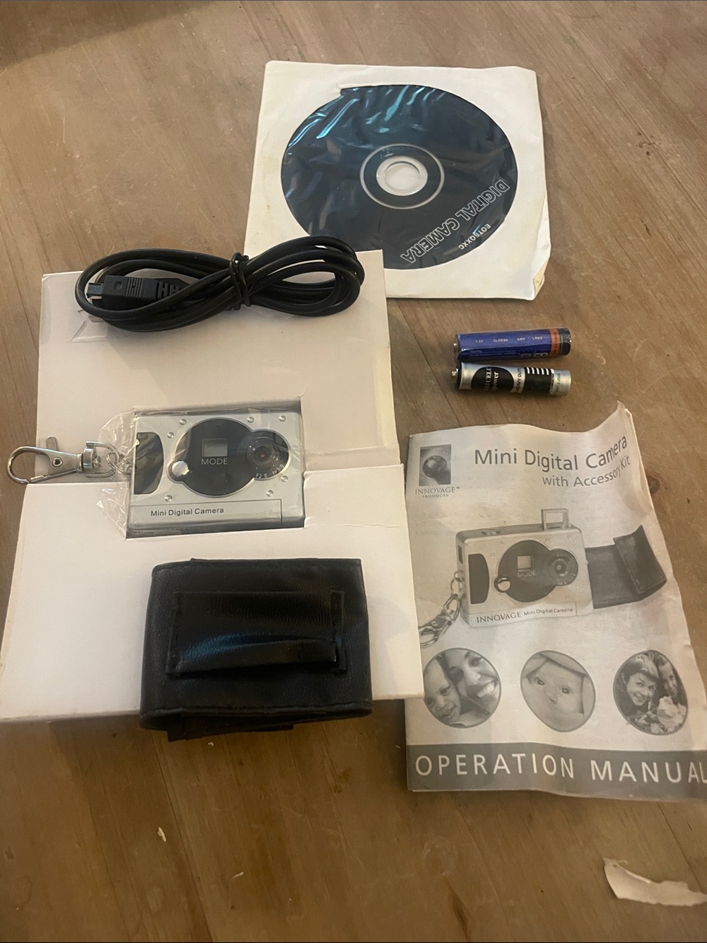 Mini Digital Camera Keychain in Silvery with all accessories still in plastic
